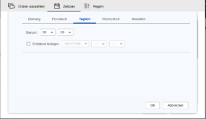 QNAP - Zeitplan für den Synchronisierungsauftrag wählen