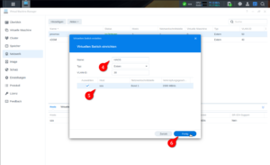 VMM Netzwerk Auswahl Name, Typ, vlan ID und Hostnetzwerk für virtuellen Switch
