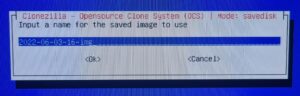 OPNsense Backup Datenträgerklon Imagename angeben