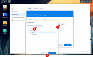 Parameter-Eingabemaske, Namen- und Beschreibung Webdienst, Dokument-Root, http-Backend Auswahl