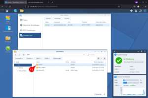 Ansicht des Virtuellen Host in der Web Station und in der File Station