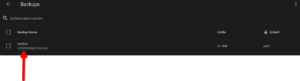 Home Assistant Backupliste