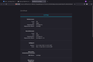 Zertifikat Detailansicht