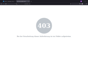 Webbrowser Zugriffsfehler 403 auf den noch leeren Virtuellen Host