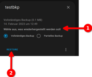 Home Assistant Backup Restore