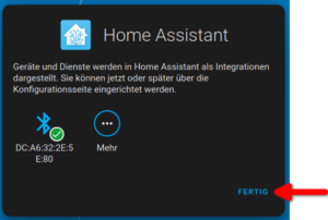 Home Assistant Ersteinrichtung fertigstellen