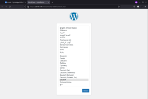 Ansicht Sprachauswahldialog WordPress Installer