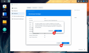 Hinweis-Fenster zur Bestätigung der Einräumung von Leserechten für den Webserver für die ausgewählten Ordner des Dokument-Root