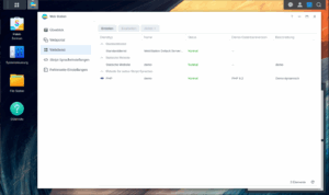 Listenansicht mit dem Standarddienst, der statischen Variante und der neu angelegten dynamischen Variante.
