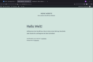 Ansicht des Hallo-Welt Beitrags als Webseite