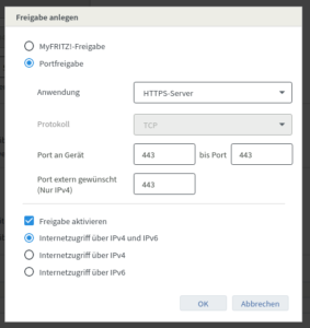 Fritzbox Portfreigaben Anwendungen