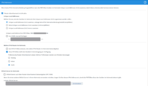 Fritzbox IPv6 Einstellungen fürs Heimnetzwerk a)