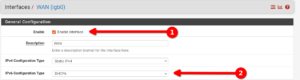 pfSense IPV6 WAN Interface