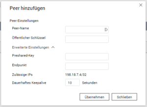 QNAP - Wireguard Server - Peereinstellungen (Vorbereitung)