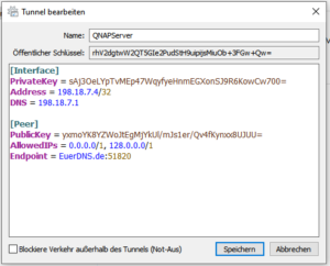 QNAP - Windows App - Tunneleinstellungen vornehmen