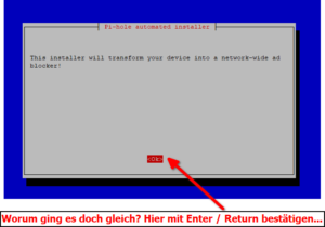 Pi-hole Installationsprozess