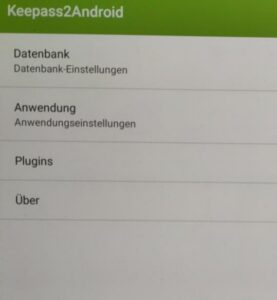 KeePass2Android – Einstellungen Datenbank vs. Anwendung