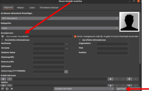 Synology Contacts Thunderbird Cardbook Kontaktdetails 