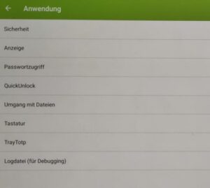 KeePass2Android – Anwendungseinstellungen