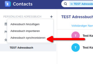Synology Contacts Adressbuch Sync