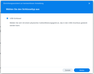 Synology Hardwarekey kennwortlos USB