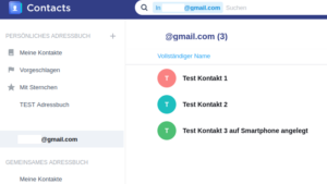 Synology Contacts Adressbuch synchronisiertes Adressbuch