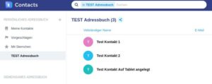 Synology Contacts Synchronisation erfolgreich