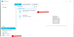 Synology Note Station Kontrolle Synchronisation