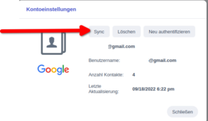 Synology Contacts Adressbuch erneuter Google Sync