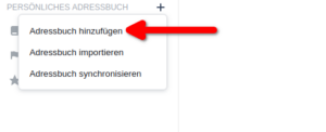 Synology Contacts Adressbuch hinzufügen