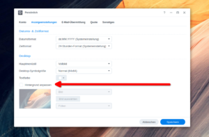 Synology NAS Hintergrund anpassen