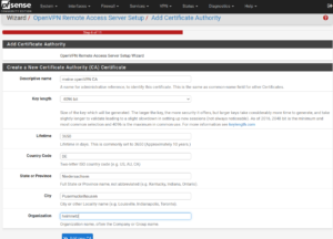 pfSense OpenVPN CA einrichten