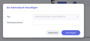 Synology Contacts Adressbuch benennen