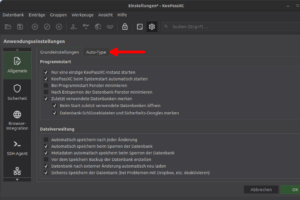 KeePassXC Auto-Type global aktivieren