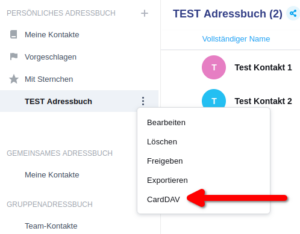 Synology Contacts CardDAV