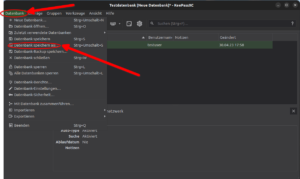 KeePassXC – Datenbank speichern 