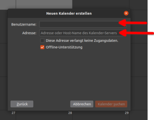 Synology Kalender Thunderbird Kalenderadresse