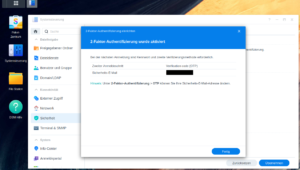 Synology NAS 2FA aktiviert